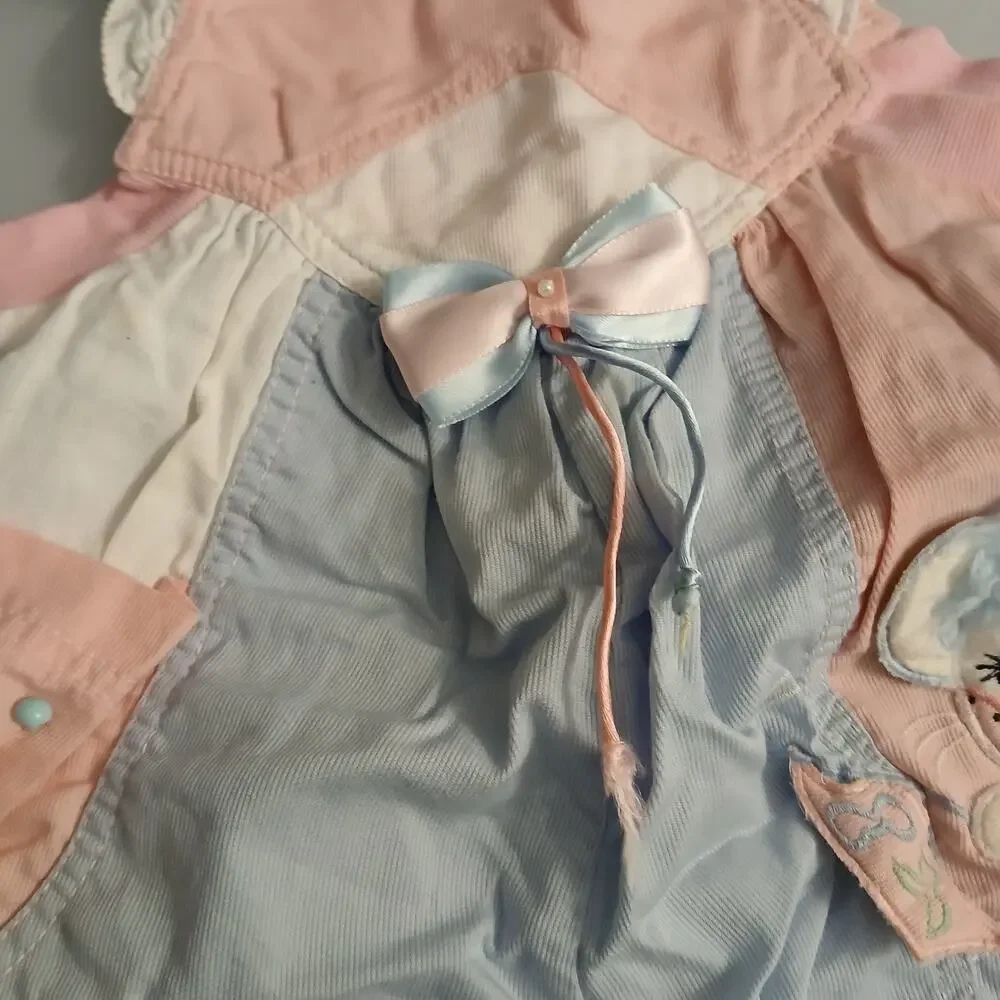 Vintage Sonya's Baby‎ Girl Romper Size 2 Pastel Mouse Patch WINDOW 80s 90s